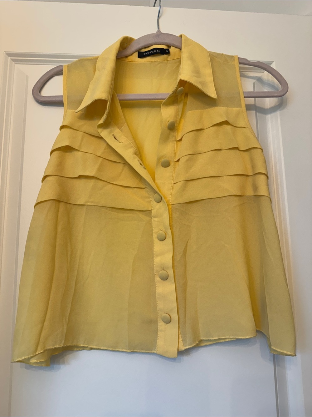 Better B light Yellow cropped blouse.